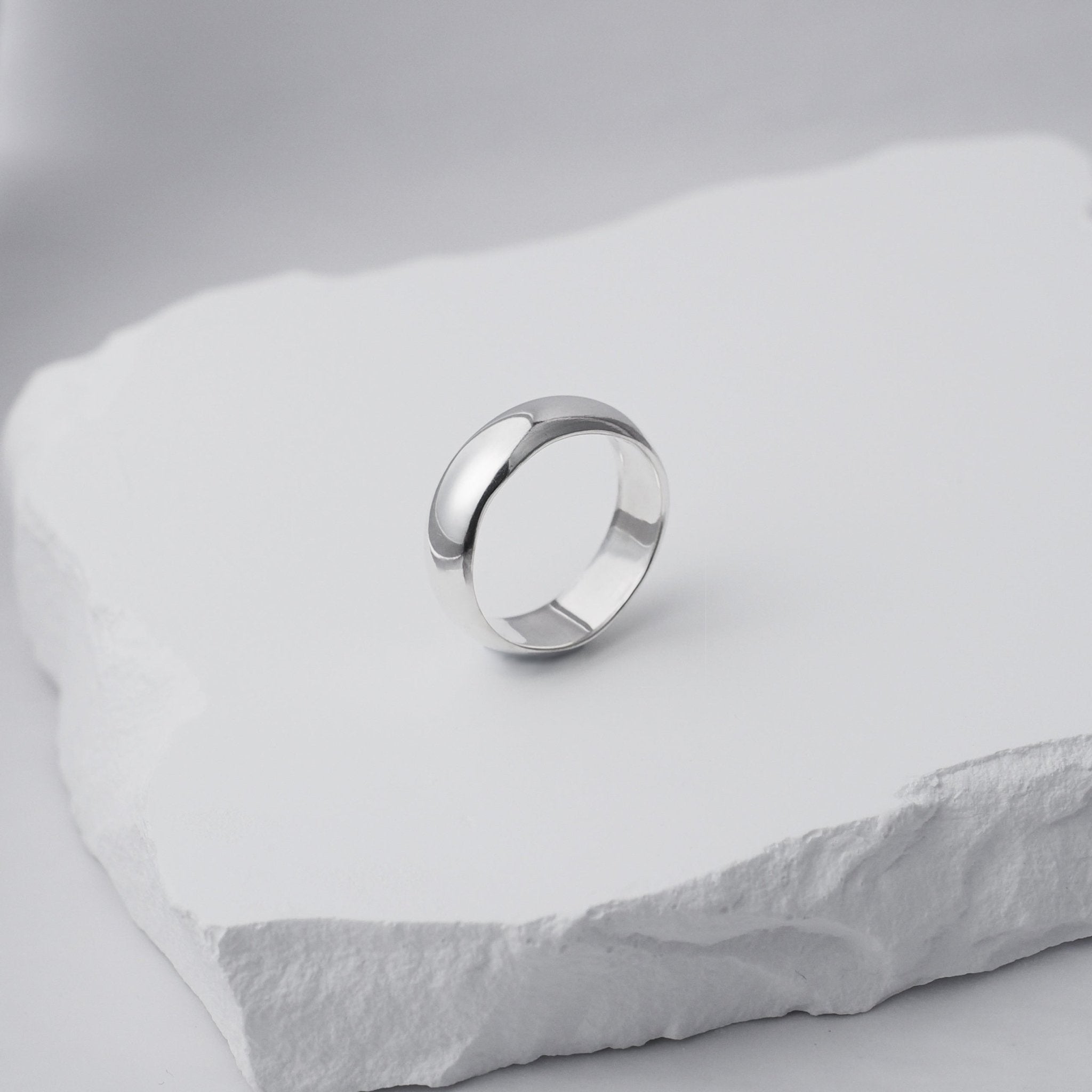 Classic Dome Ring - 6mm (925 Sterling Silver) - Ring - Men's Jewellery