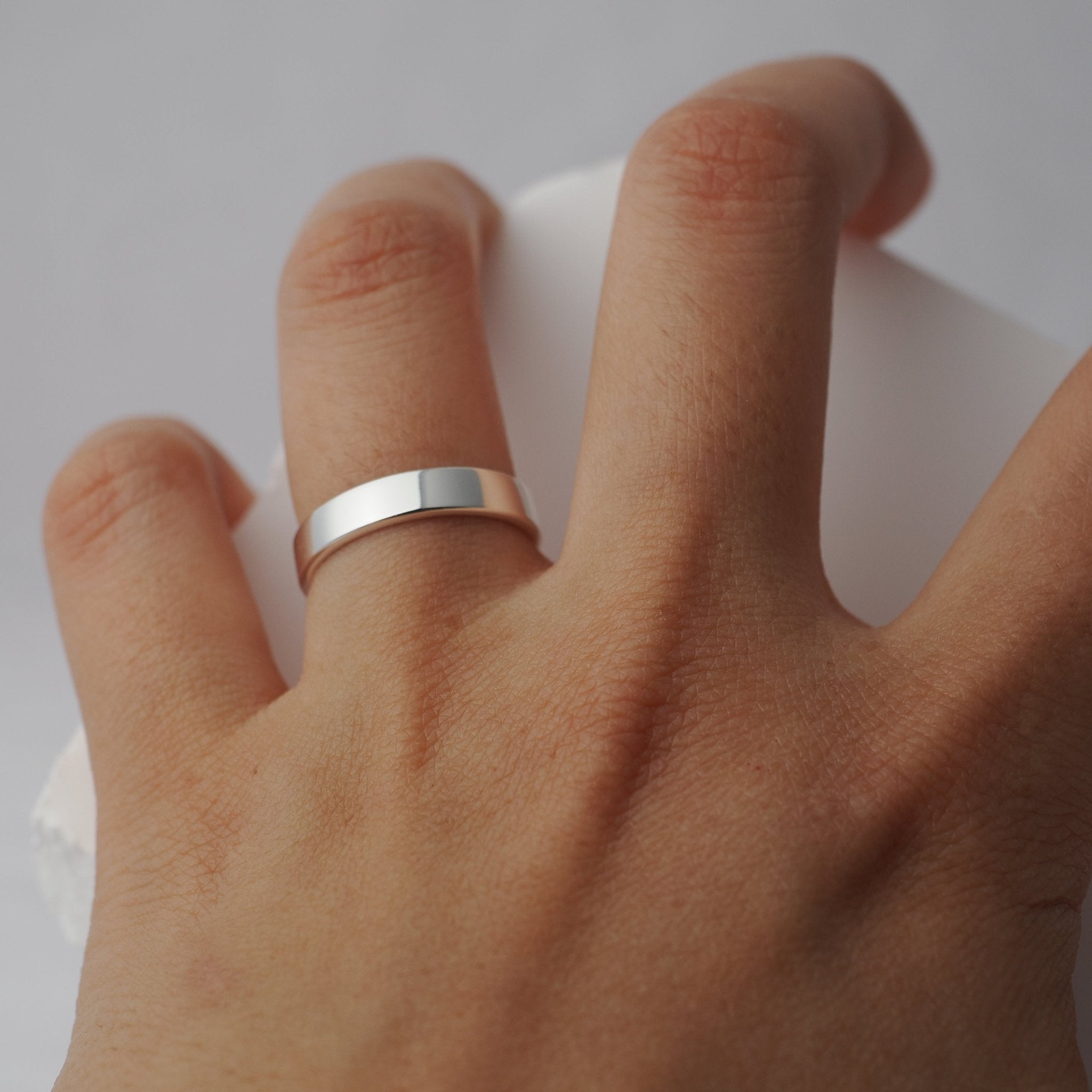 Classic Flat Ring - 4mm (925 Sterling Silver) - Ring - Men's Jewellery