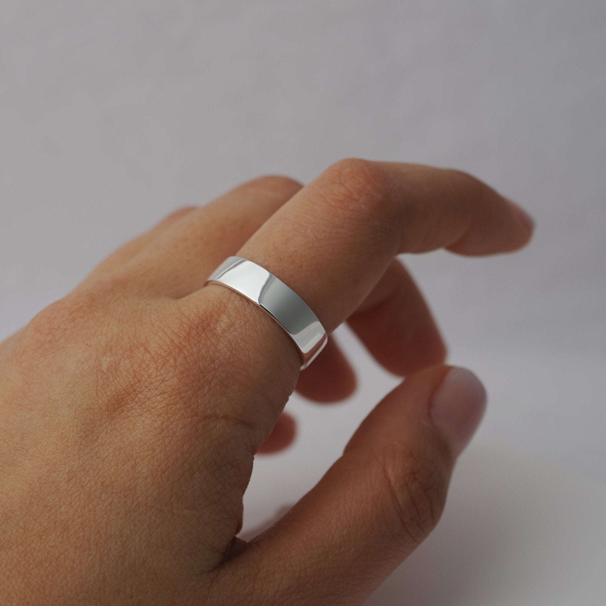 Classic Flat Ring - 6mm (925 Sterling Silver) - Ring - Men's Jewellery