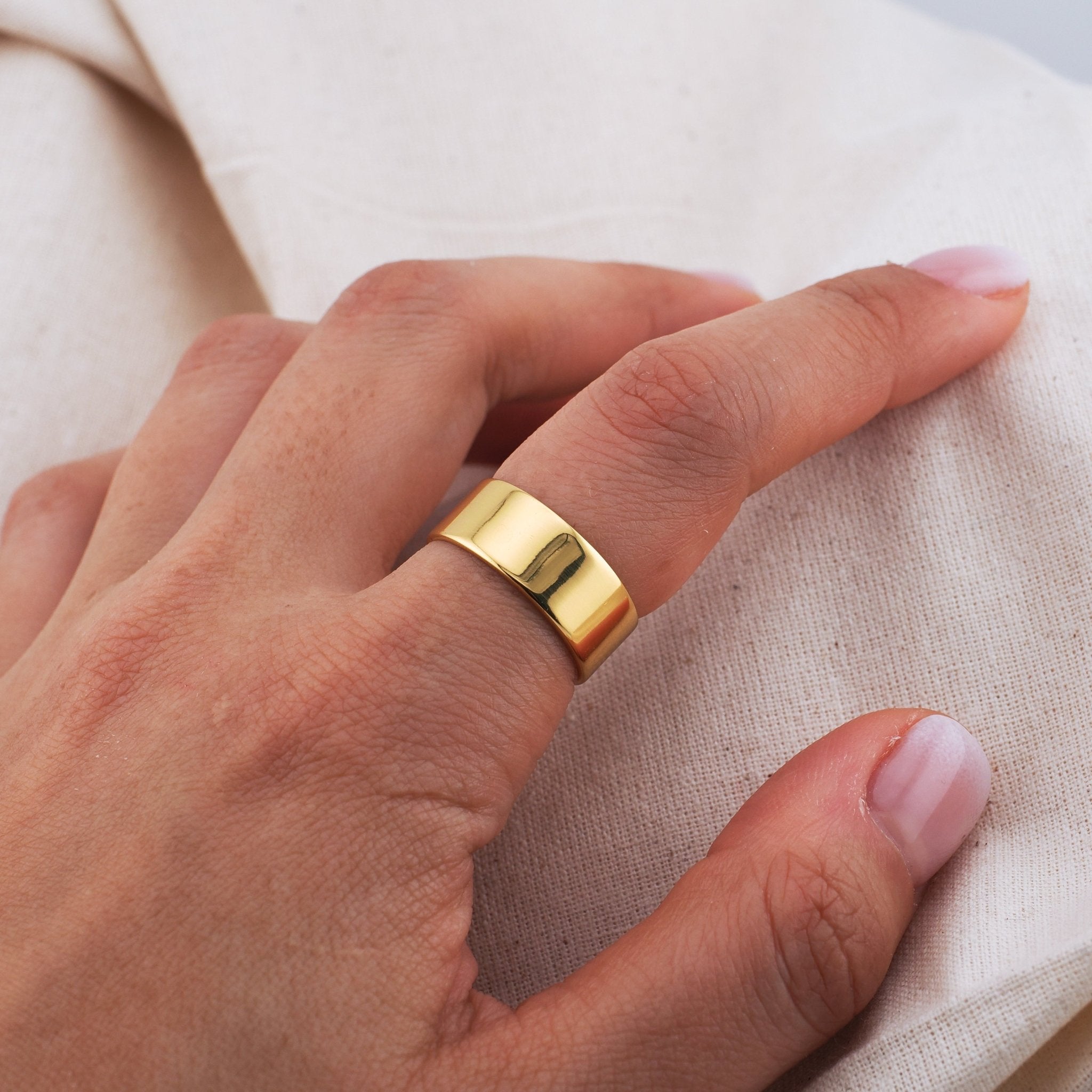 Classic Flat Ring - 7mm (Gold Vermeil) - Ring - Men's Jewellery
