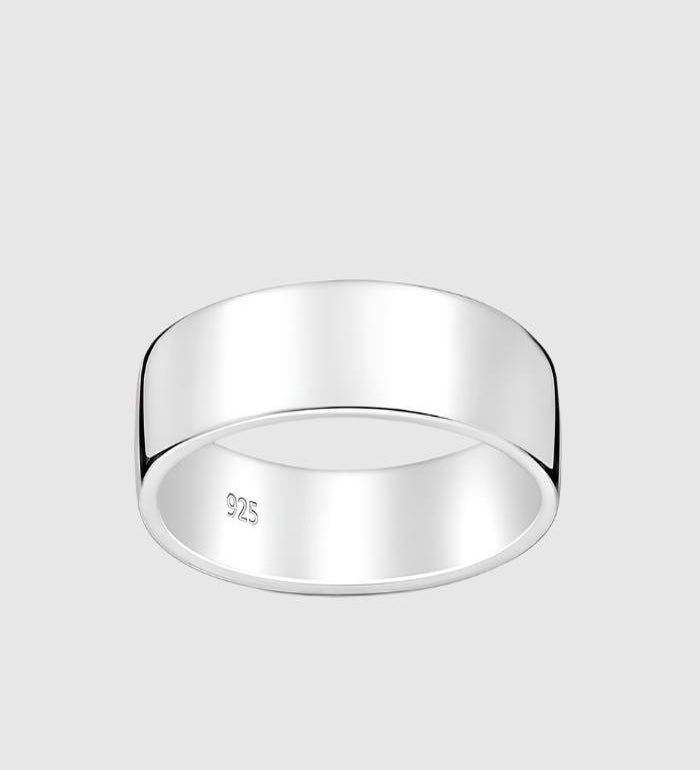 Classic Flat Ring - 8mm (925 Sterling Silver) - Ring - Men's Jewellery