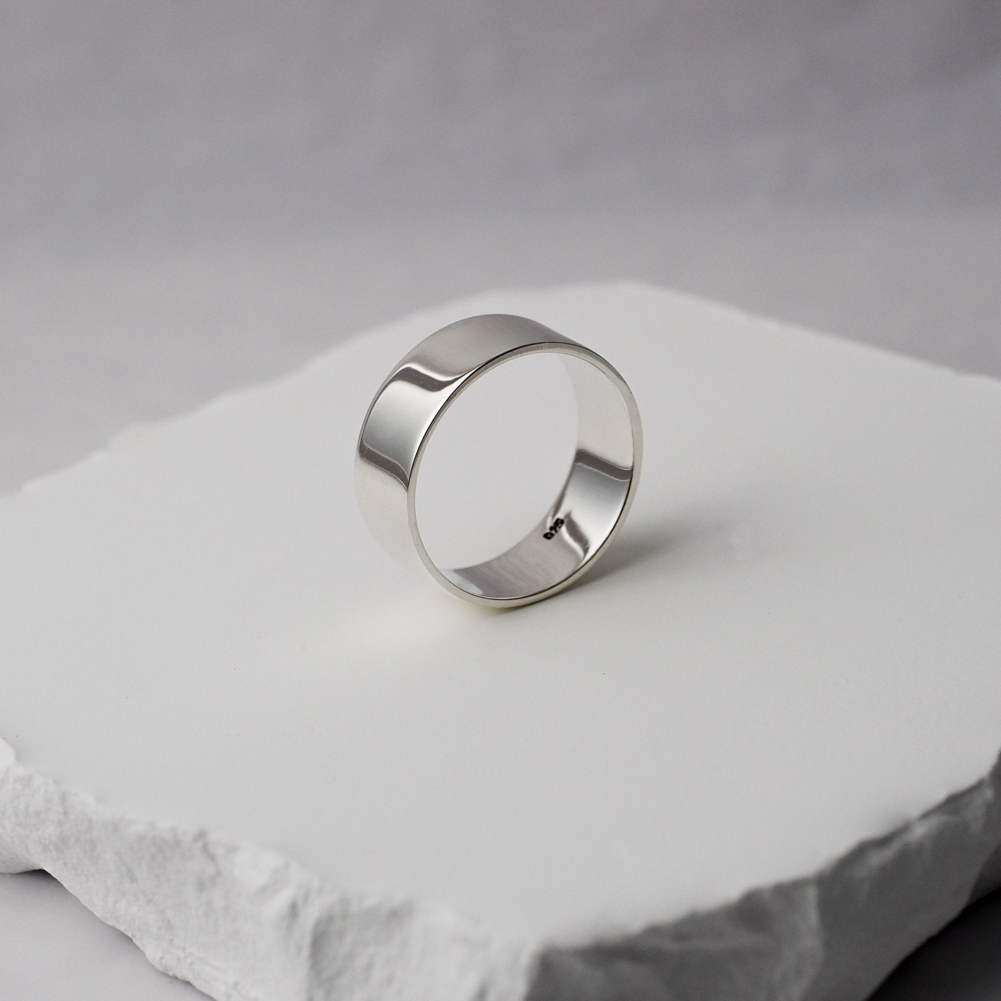 Classic Flat Ring - 8mm (925 Sterling Silver) - Ring - Men's Jewellery