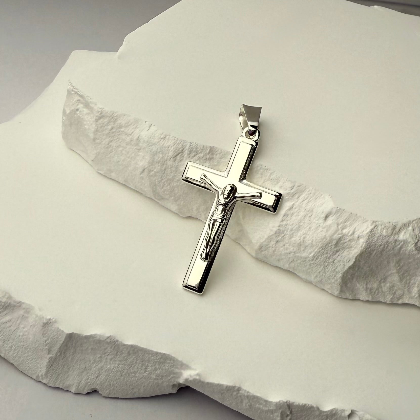 Cornerstone Crucifix (925 Sterling Silver) - Pendant - Men's Jewellery