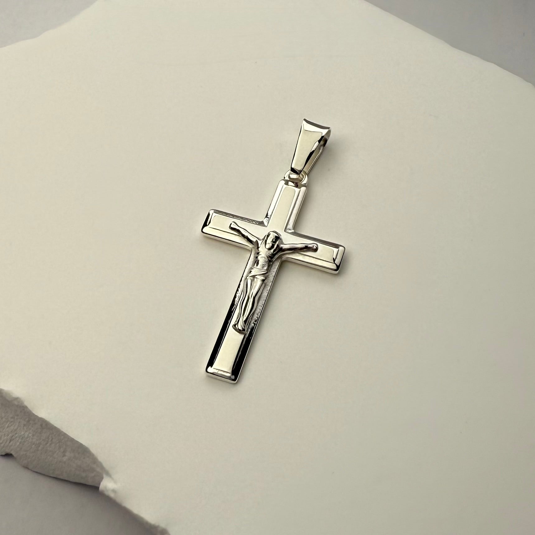 Cornerstone Crucifix (925 Sterling Silver) - Pendant - Men's Jewellery
