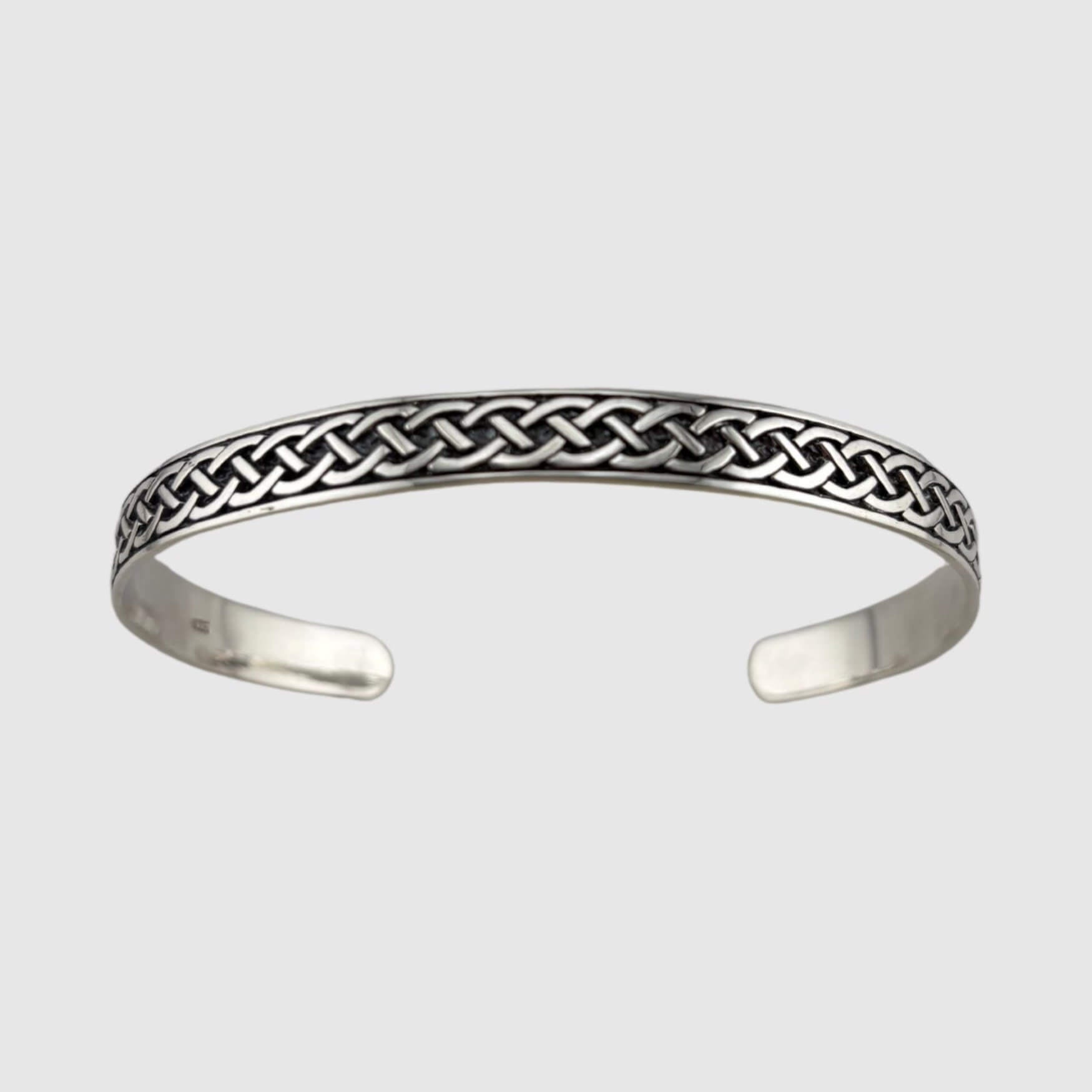 Celtic Knot Cuff (925 Sterling Silver) – Oxidized Celtic Pattern Cuff - Bracelet - Men's Jewellery