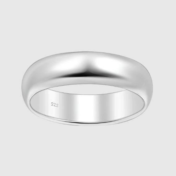 Classic Dome Ring - 6mm (925 Sterling Silver) - Ring - Men's Jewellery