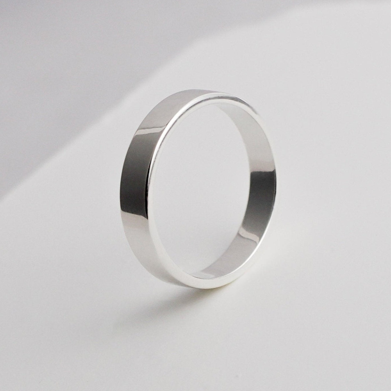 Classic Flat Ring - 4mm (925 Sterling Silver) - Ring - Men's Jewellery
