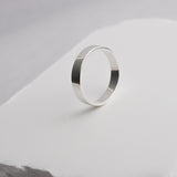 Classic Flat Ring - 4mm (925 Sterling Silver) - Ring - Men's Jewellery