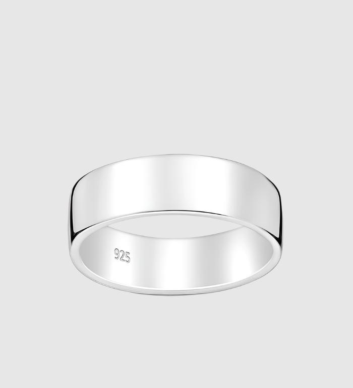 Classic Flat Ring - 6mm (925 Sterling Silver) - Ring - Men's Jewellery