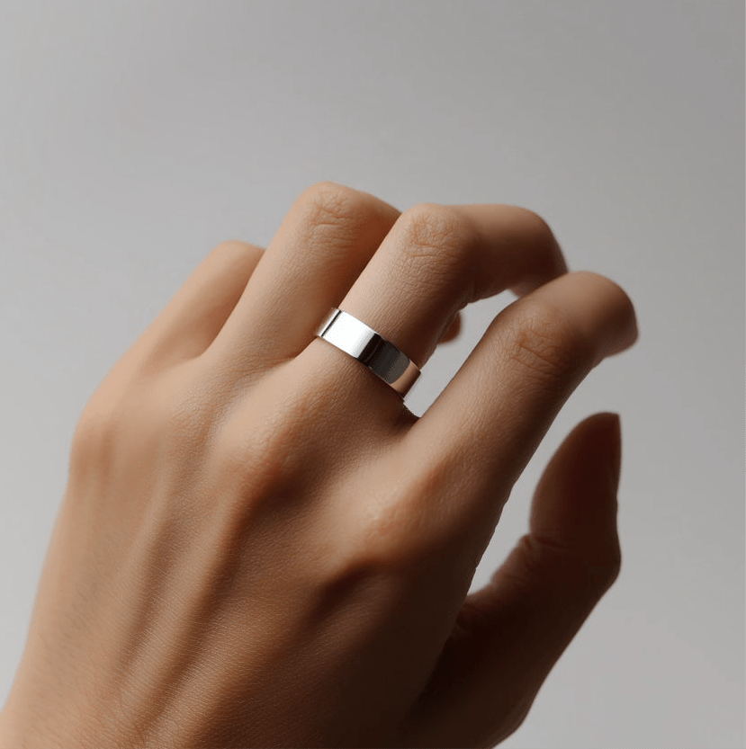 Classic Flat Ring - 6mm (925 Sterling Silver) - Ring - Men's Jewellery