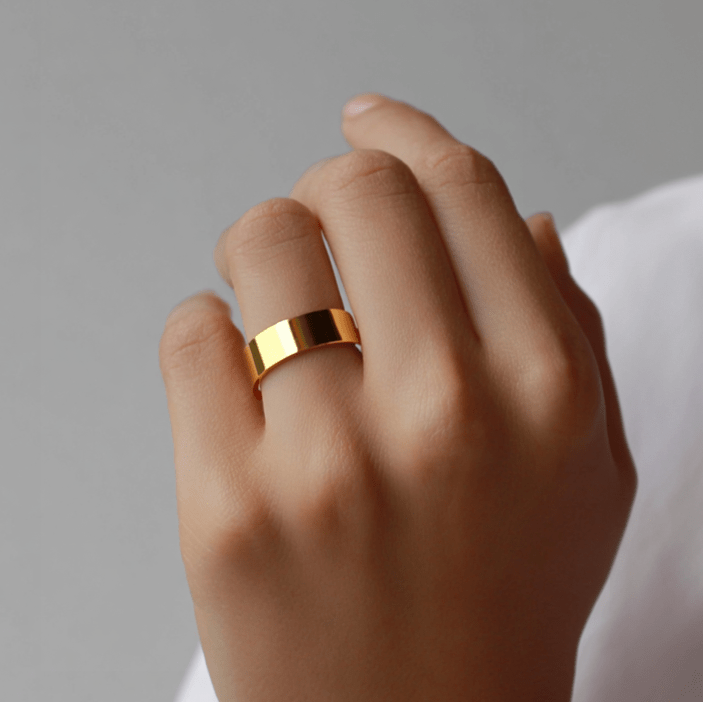 Classic Flat Ring - 7mm (Gold Vermeil) - Ring - Men's Jewellery