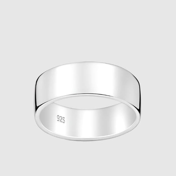 Classic Flat Ring - 8mm (925 Sterling Silver) - Ring - Men's Jewellery