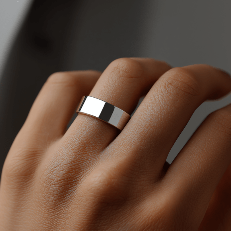 Classic Flat Ring - 8mm (925 Sterling Silver) - Ring - Men's Jewellery