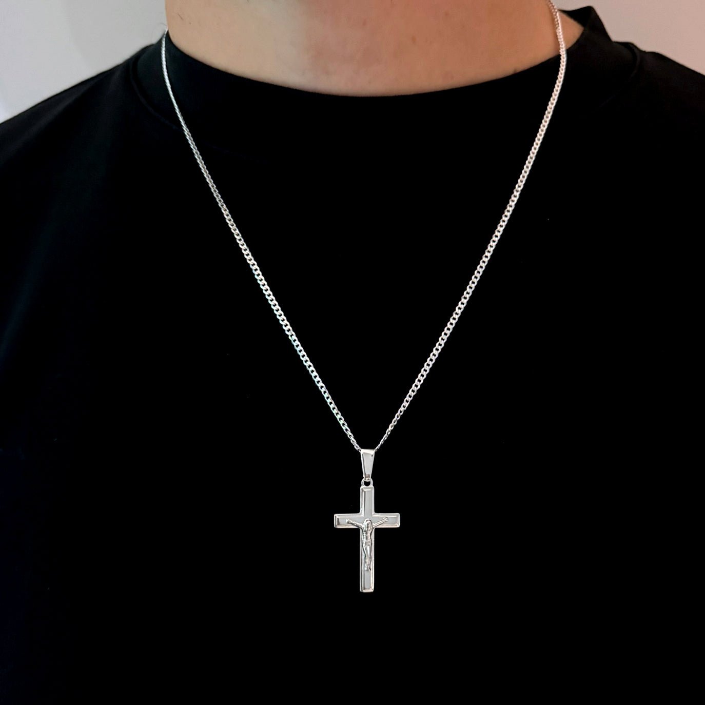 Cornerstone Crucifix (925 Sterling Silver) - Pendant - Men's Jewellery