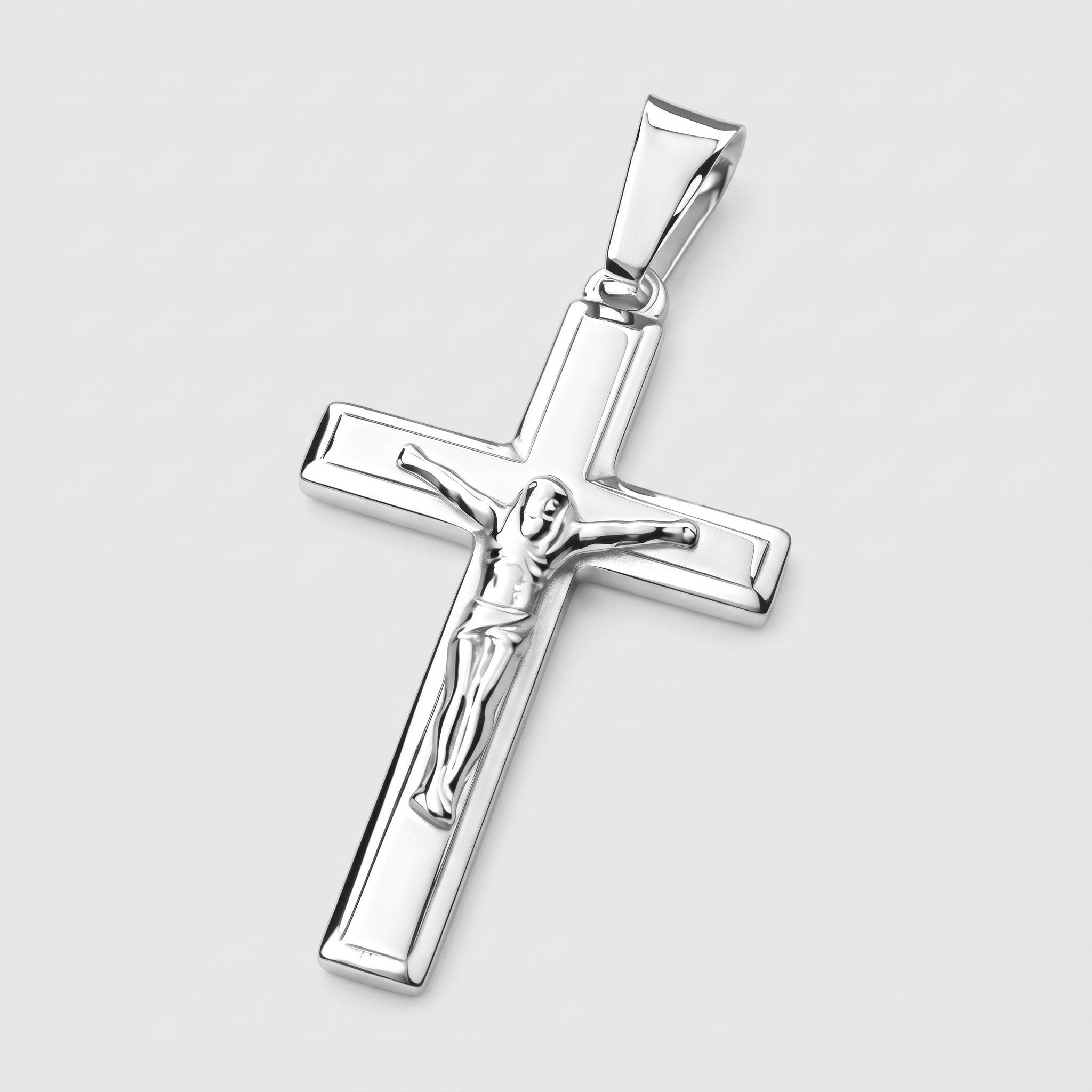 Cornerstone Crucifix (925 Sterling Silver) - Pendant - Men's Jewellery