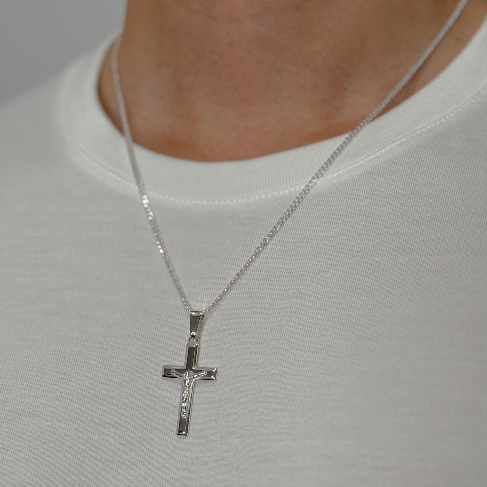 Cornerstone Crucifix (925 Sterling Silver) - Pendant - Men's Jewellery