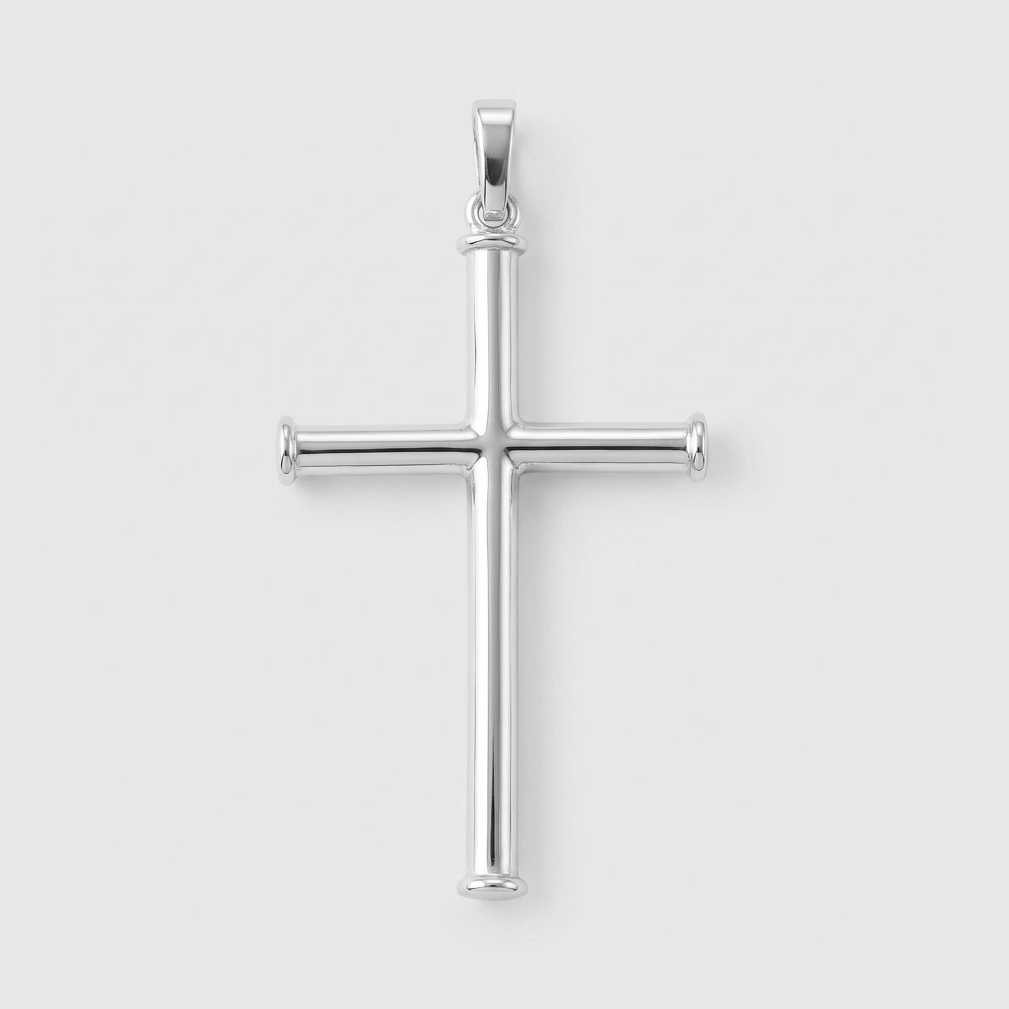 Cross with Border (925 Sterling Silver) - Pendant - Men's Jewellery