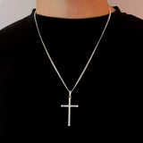 Cross with Border (925 Sterling Silver) - Pendant - Men's Jewellery