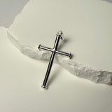 Cross with Border (925 Sterling Silver) - Pendant - Men's Jewellery