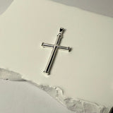 Cross with Border (925 Sterling Silver) - Pendant - Men's Jewellery