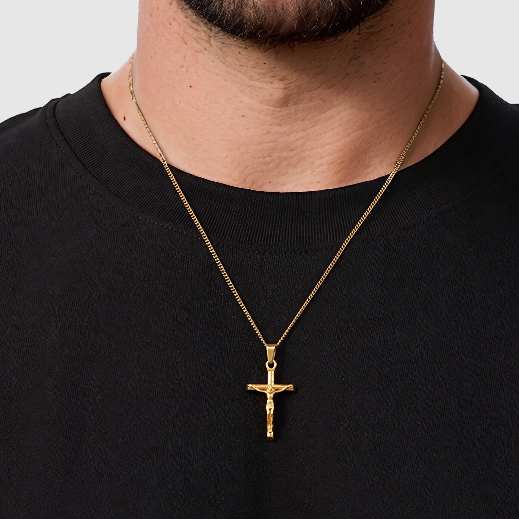 Crucifix (Gold) - Pendant - Men's Jewellery