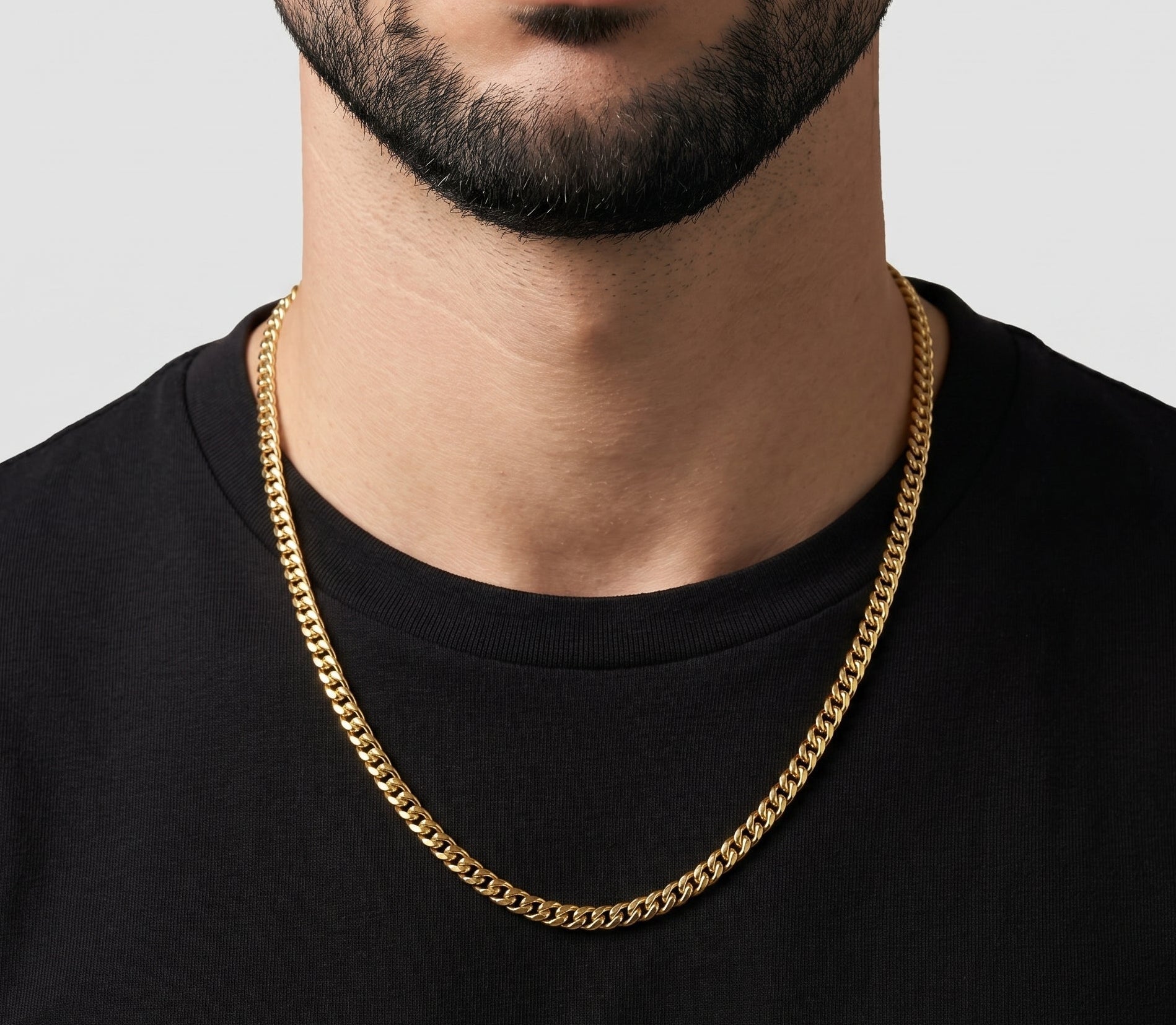 Cuban Chain - 4mm (18k Gold over Silver) - Chain - Men's Jewellery