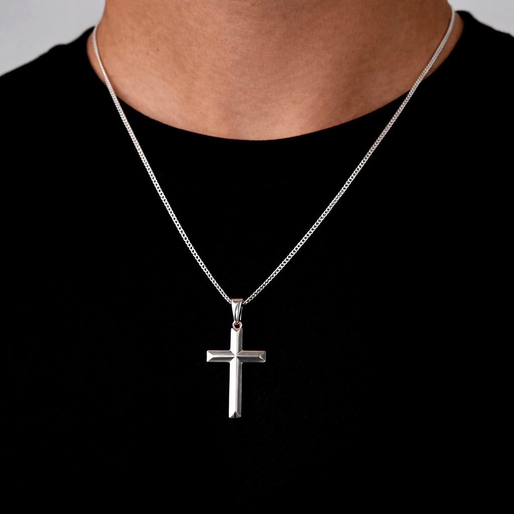 Diamond - Cut Cross (Sterling Silver) - Pendant - Men's Jewellery