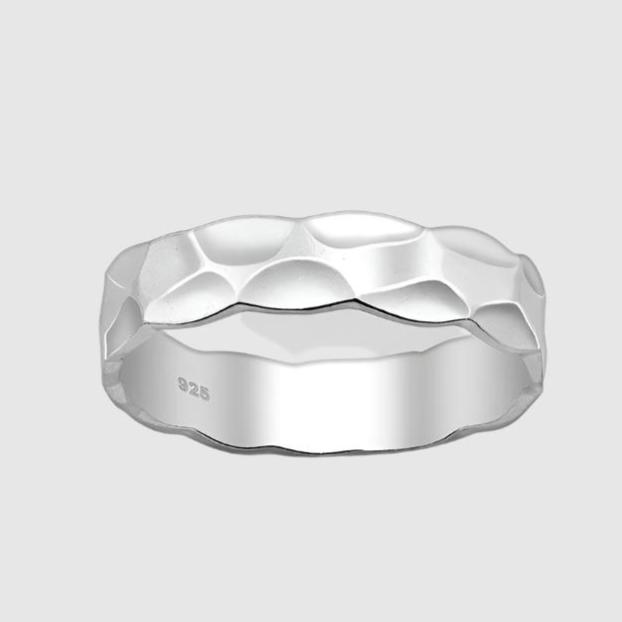 Hammered Band (Silver) - Ring - Men's Jewellery