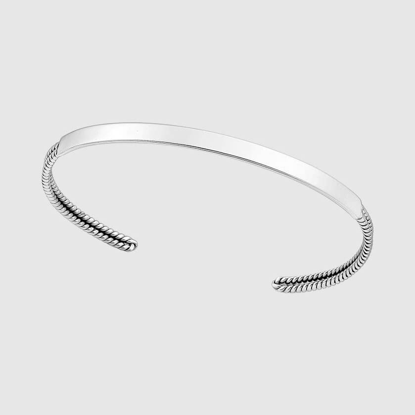 Kinetic Edge Cuff (925 Sterling Silver) - Bracelet - Men's Jewellery