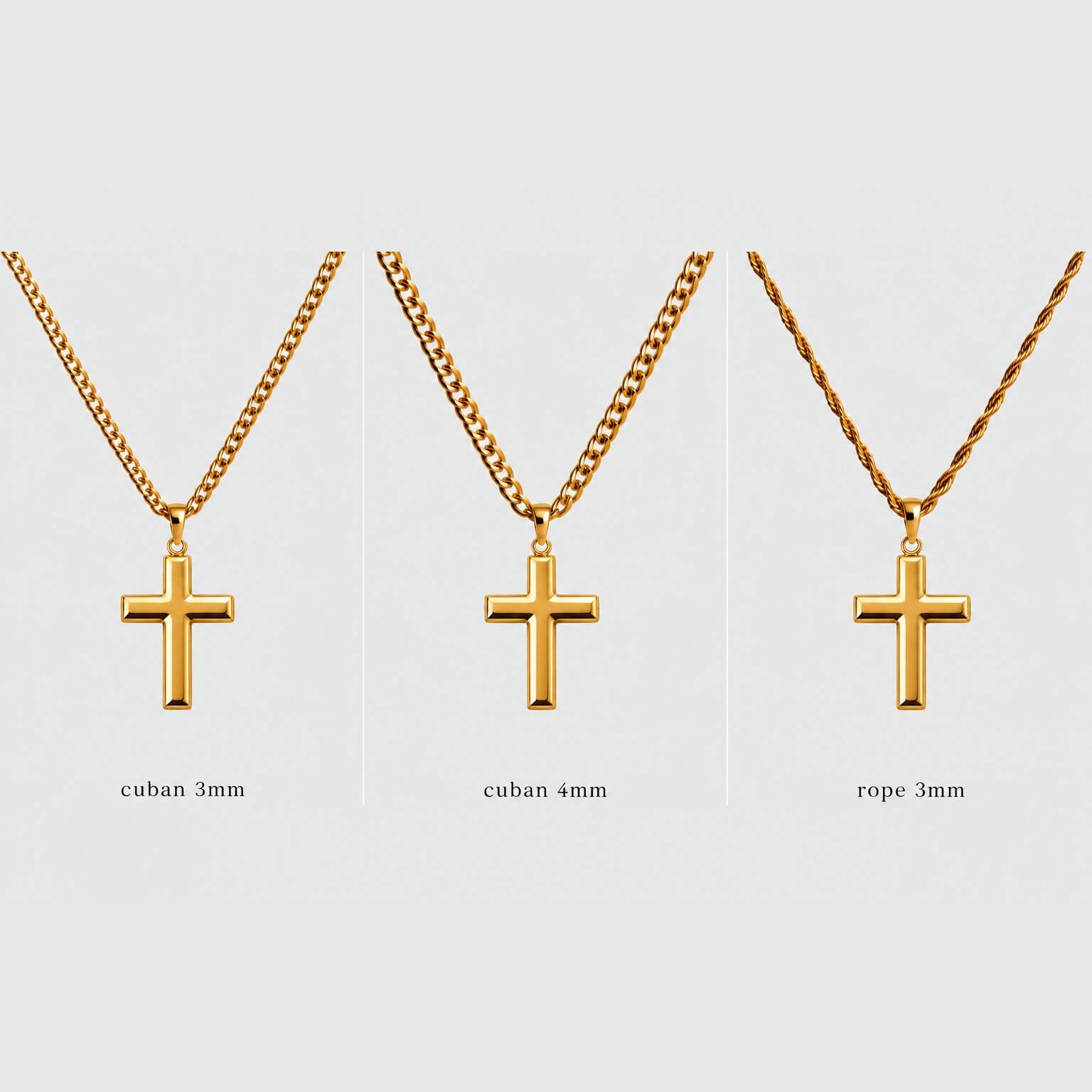 Large Cross (Gold) - Pendant - Men's Jewellery