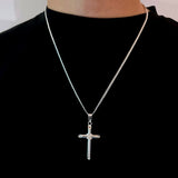 Medium Rope Hollow Cross (925 Sterling Silver) - Pendant - Men's Jewellery