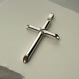 Medium Rope Hollow Cross (925 Sterling Silver) - Pendant - Men's Jewellery