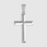 Modern Flat Cross (925 Sterling Silver) - Pendant - Men's Jewellery