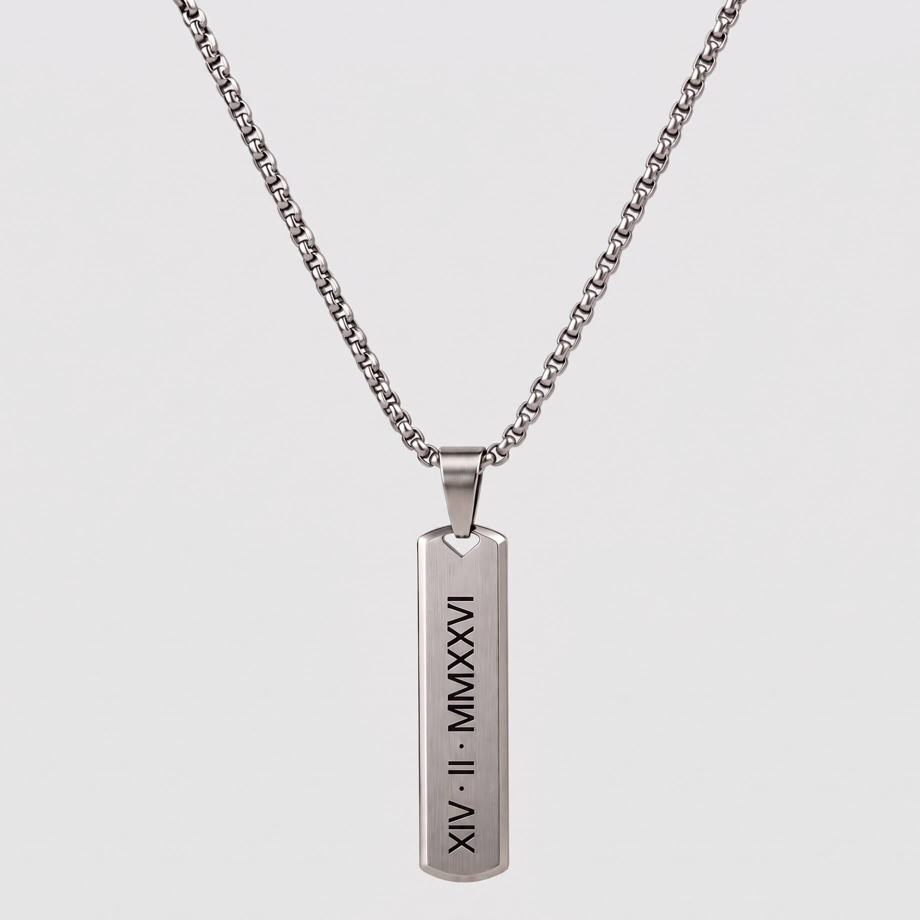 Personalised Geometric Bar Pendant - Pendant - Men's Jewellery