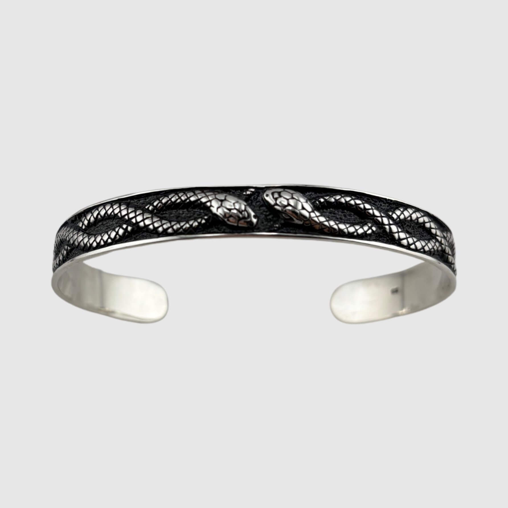 Serpent's Embrace Cuff (925 Sterling Silver) - Bracelet - Men's Jewellery