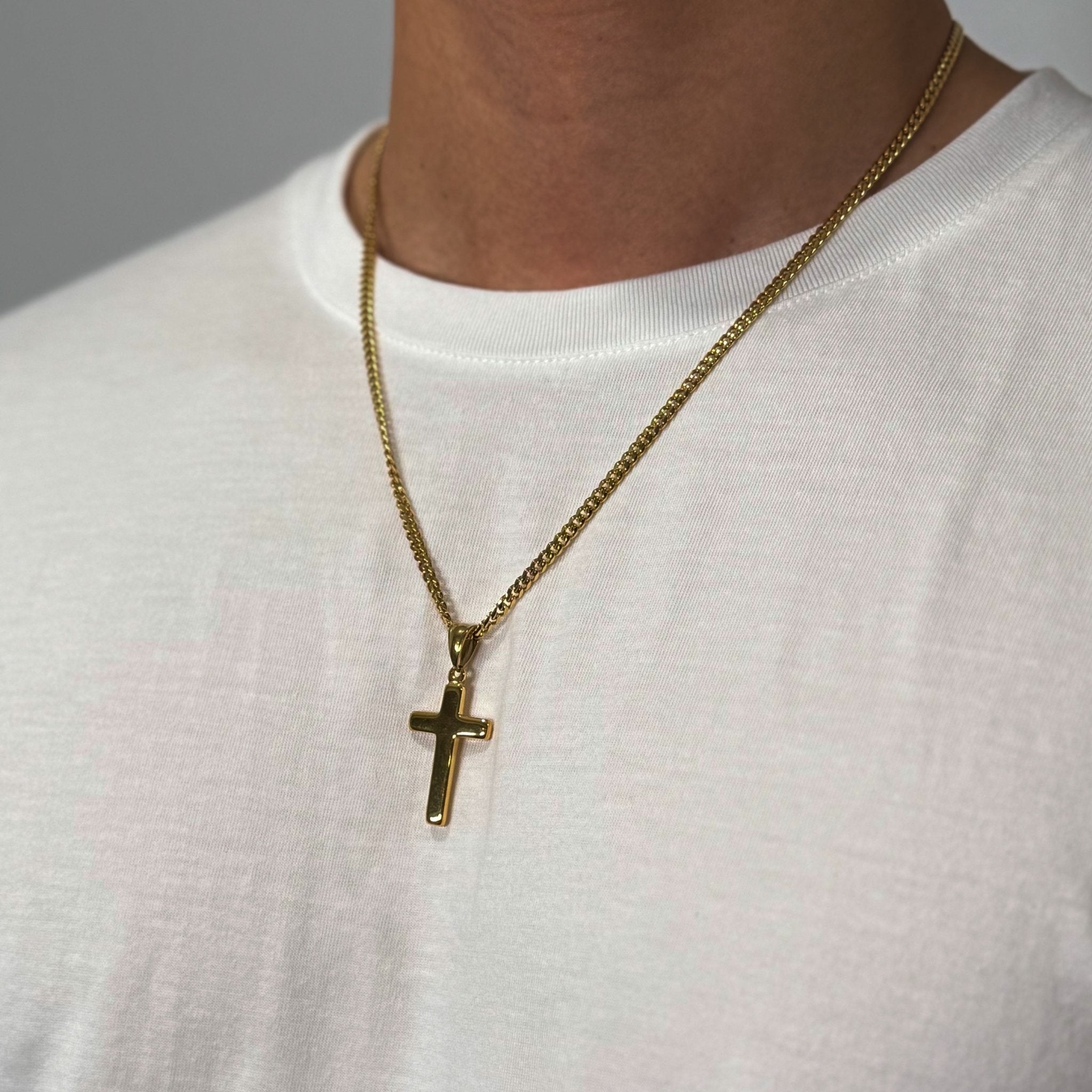 Traditional Gold Cross Pendant (Gold Vermeil) - Pendant - Men's Jewellery