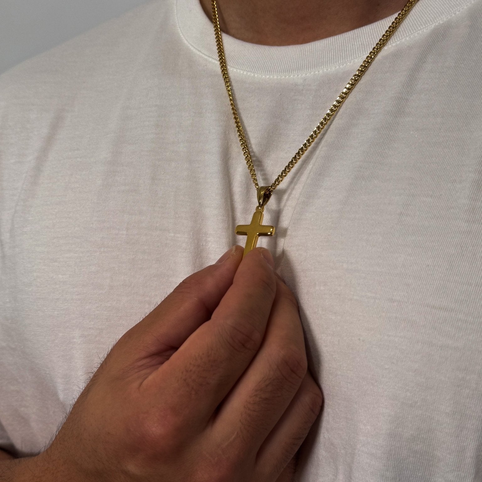 Traditional Gold Cross Pendant (Gold Vermeil) - Pendant - Men's Jewellery